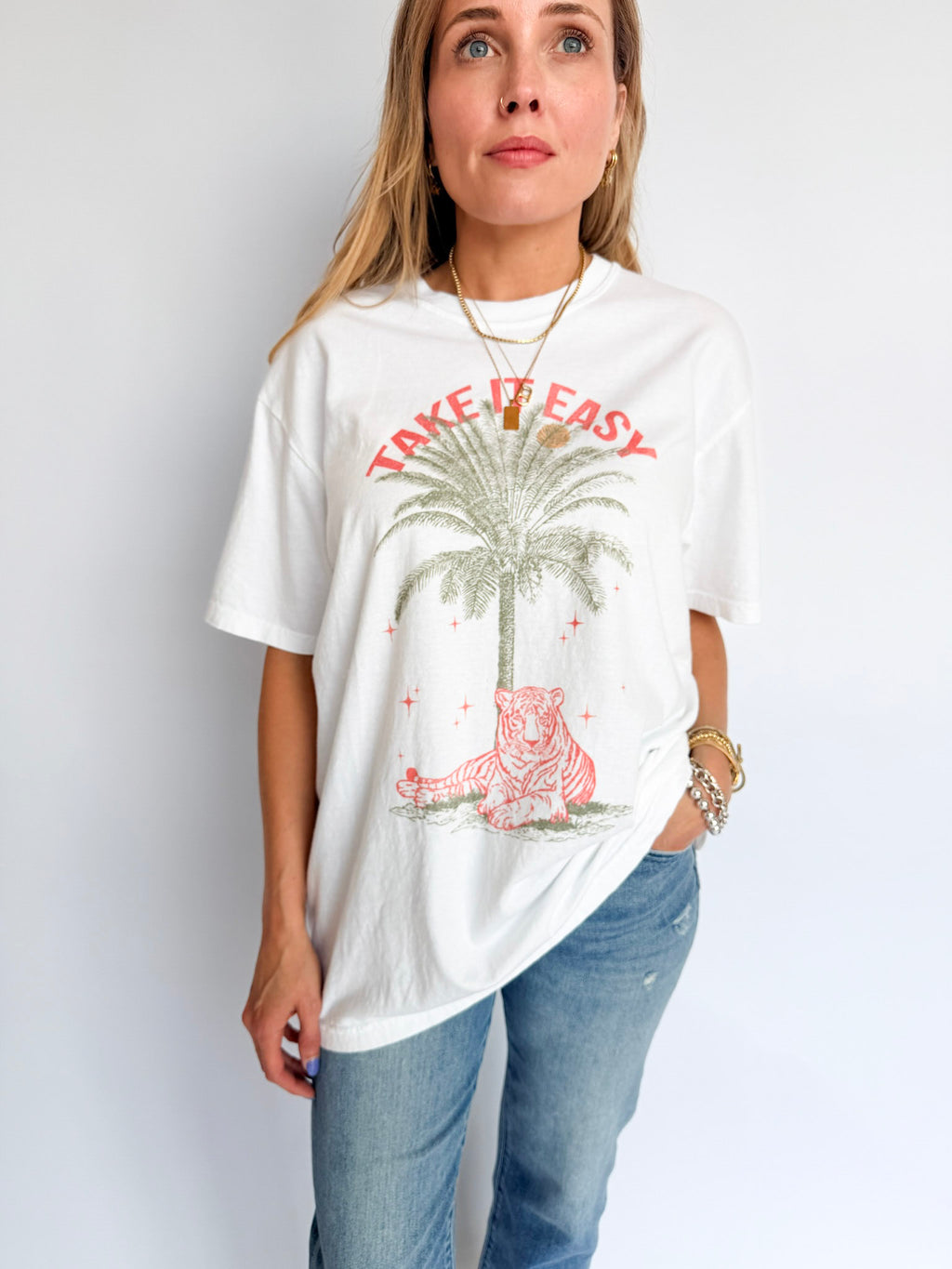 Jenny Take it Easy Oversized Graphic Tee