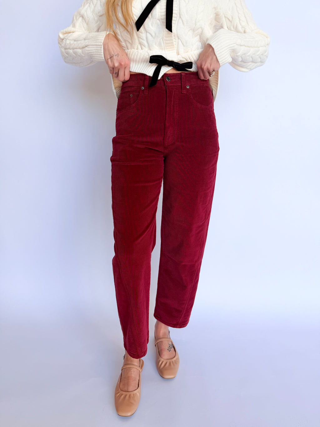 Westward High Rise Barrel Leg in Merlot