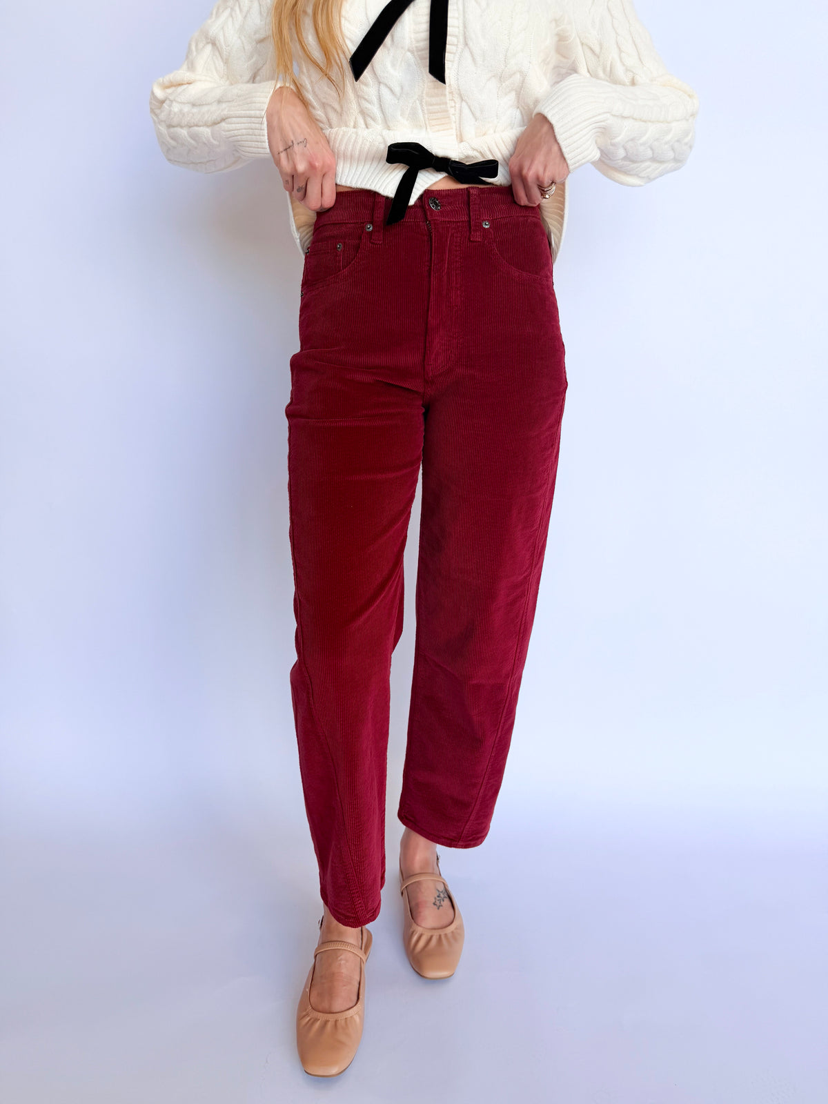 Westward High Rise Barrel Leg in Merlot