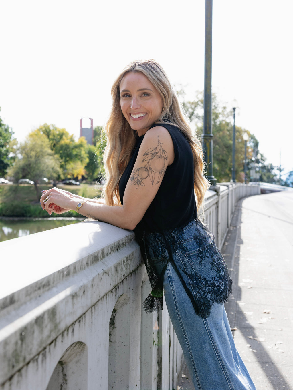 Oaklynn Sleeveless Lace Top in Black