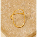 Isobel Curved Oval Ring in Gold