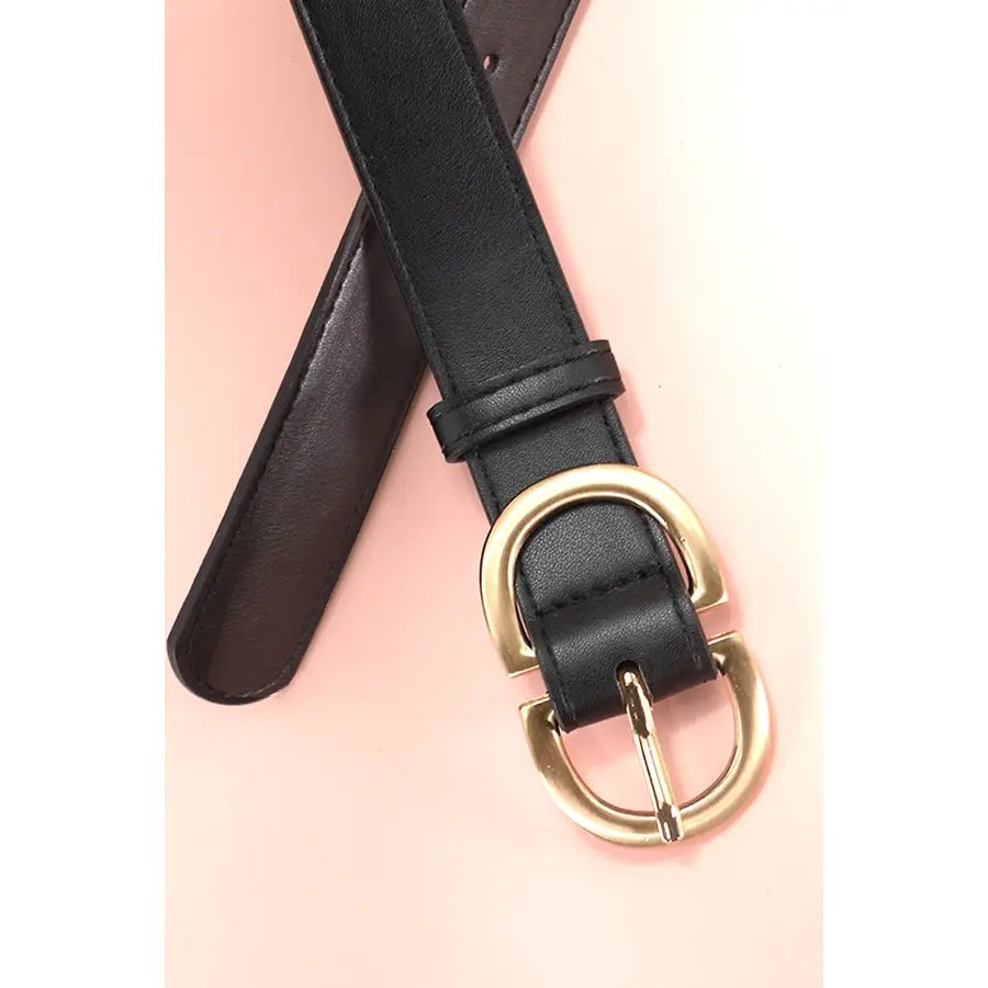 Logan Double Buckle Belt in Black