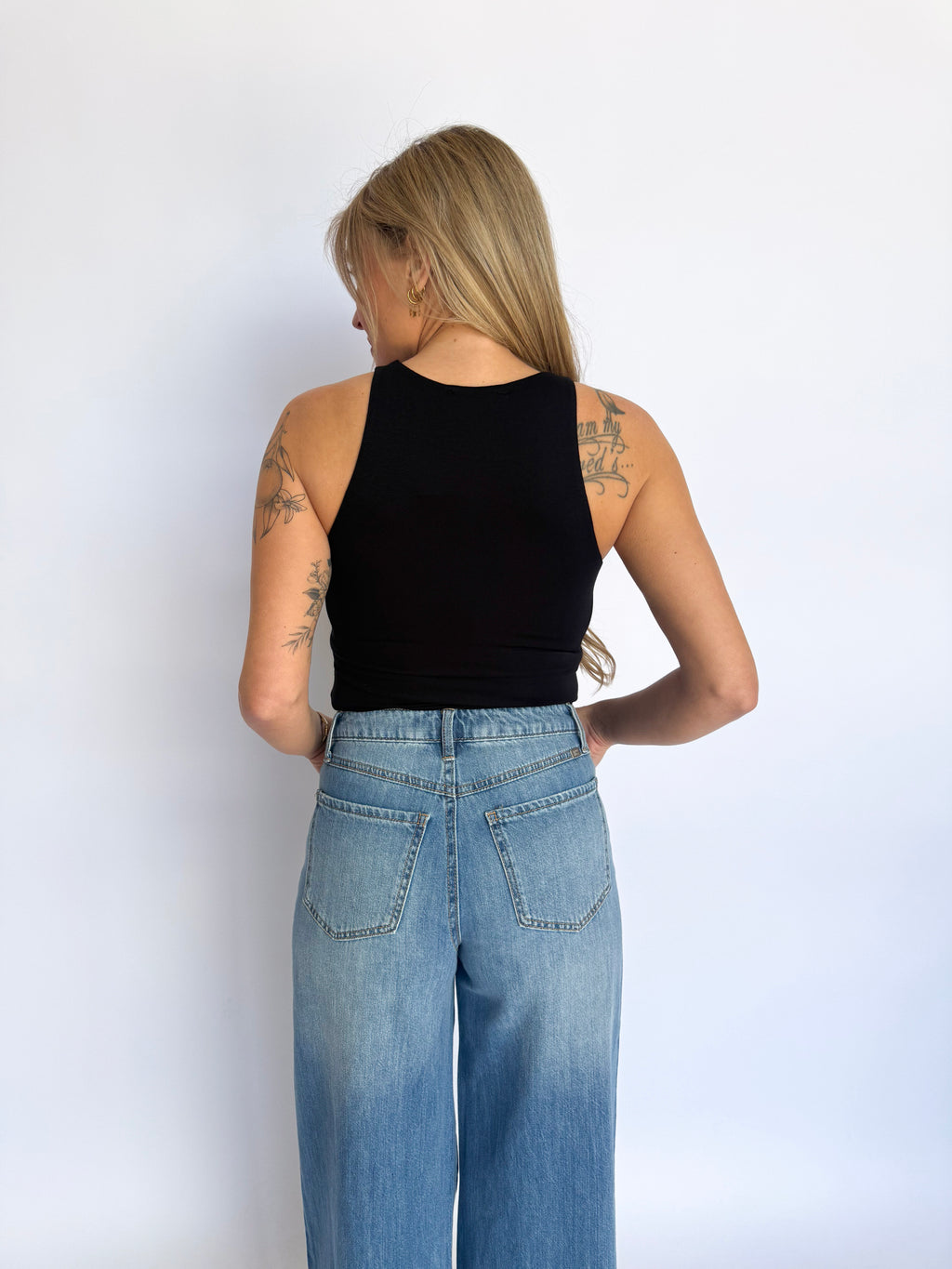 Rhea Tank Bodysuit in Black