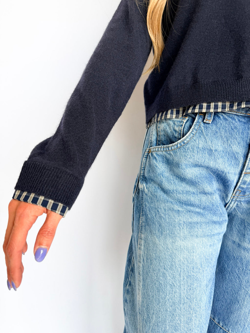 Stella Plaid Contrast Cardigan
