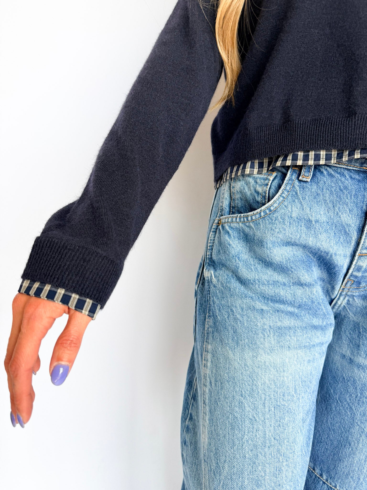 Stella Plaid Contrast Cardigan