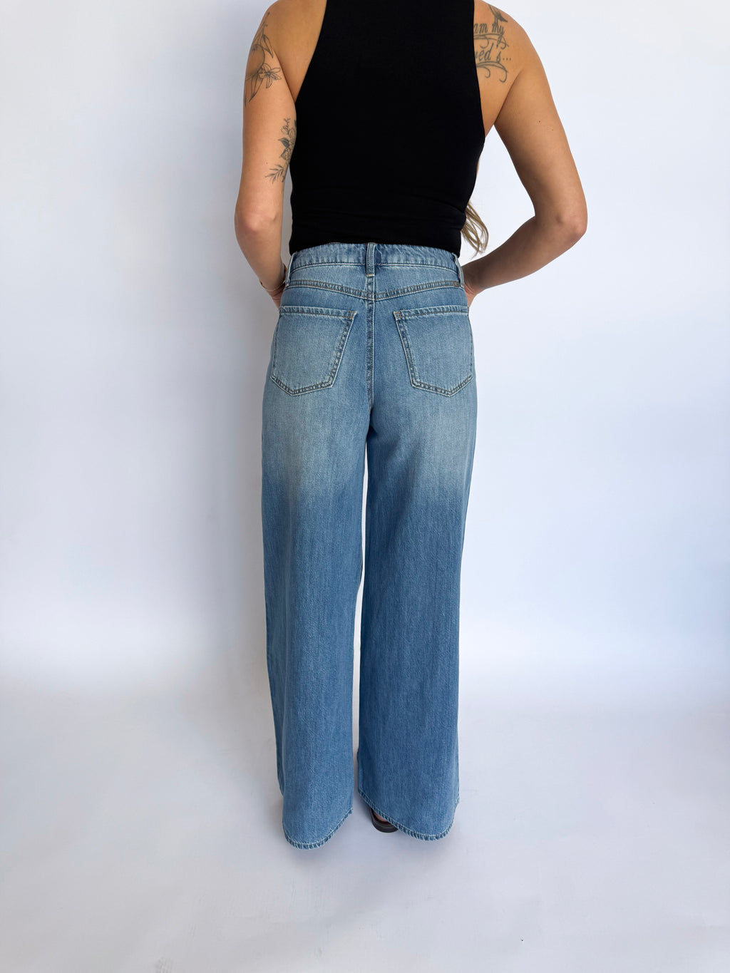 Lyra Wide Leg Drawstring Jeans