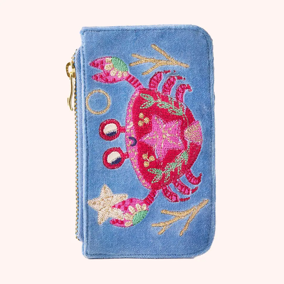 Velvet Card Holder - Seafaring Crab