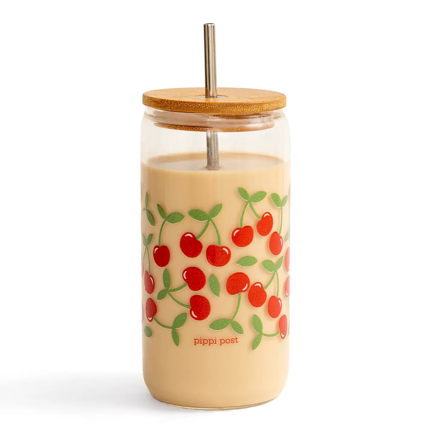 Cherries Glass Can Tumbler
