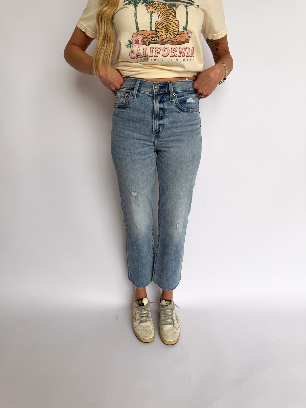 Sable High Rise Straight Crop Jeans
