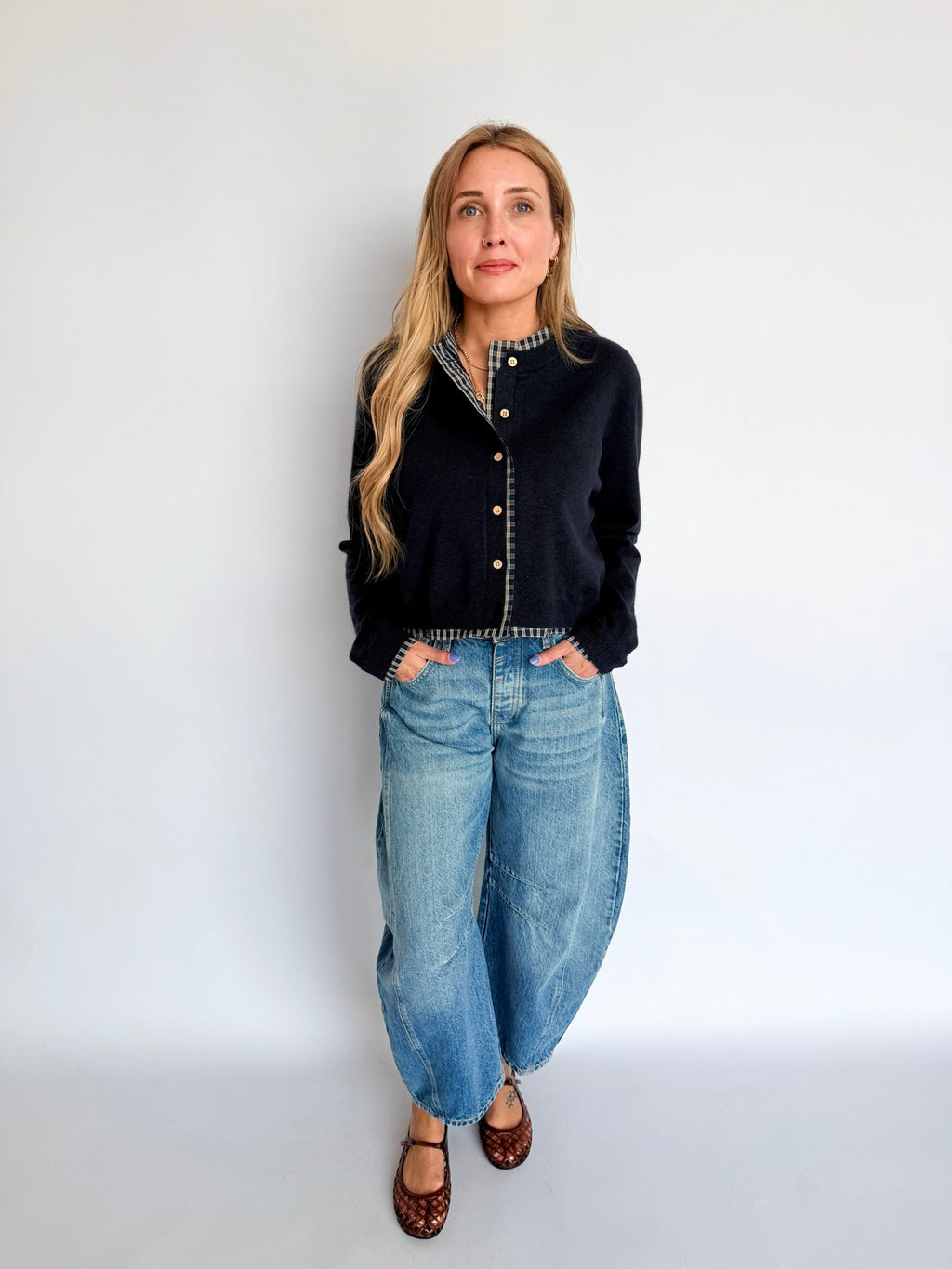 Stella Plaid Contrast Cardigan