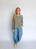 Harper Striped Long Sleeve Tee in Black