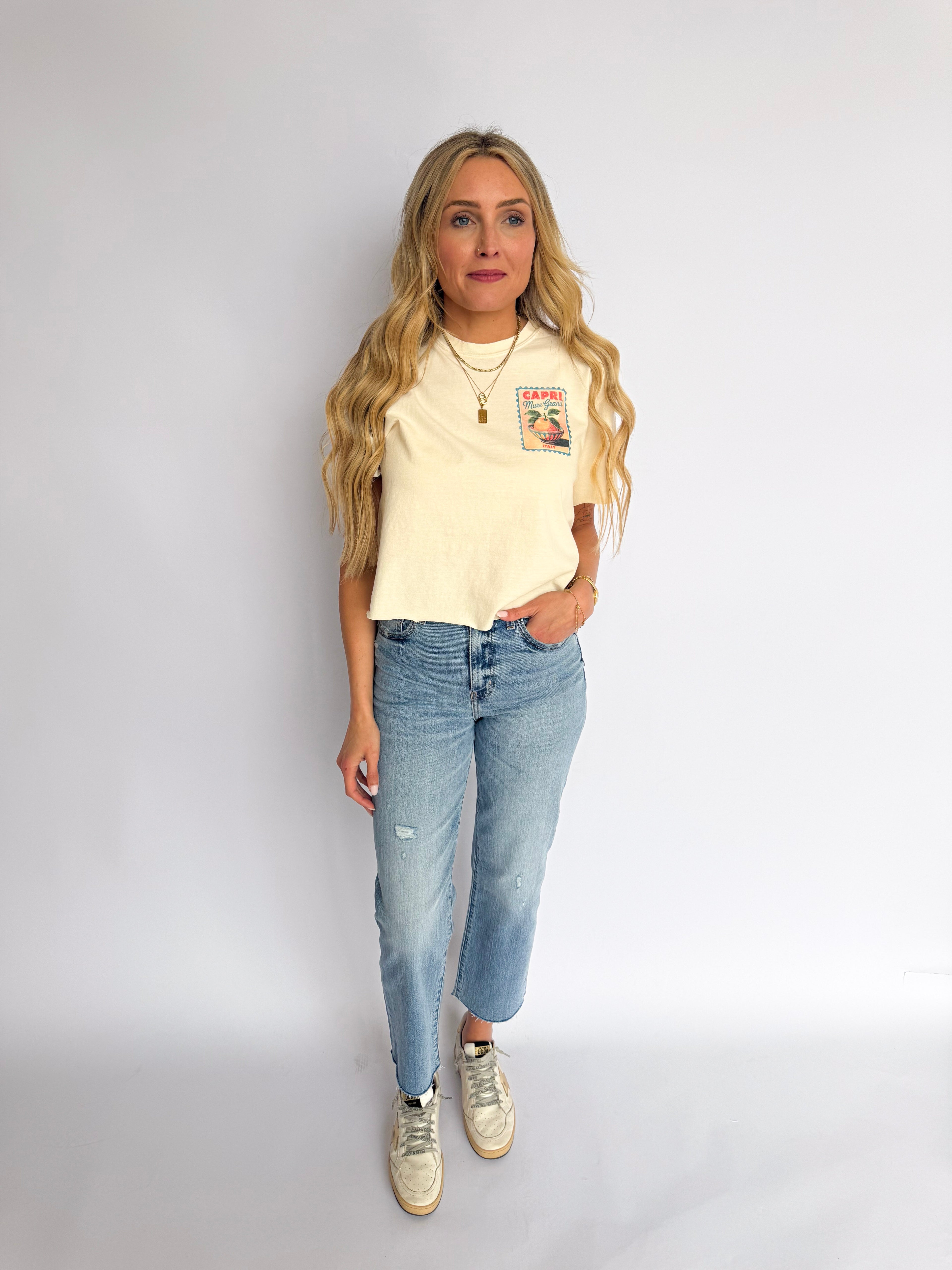 Zia Capri Vintage Graphic Cropped Tee