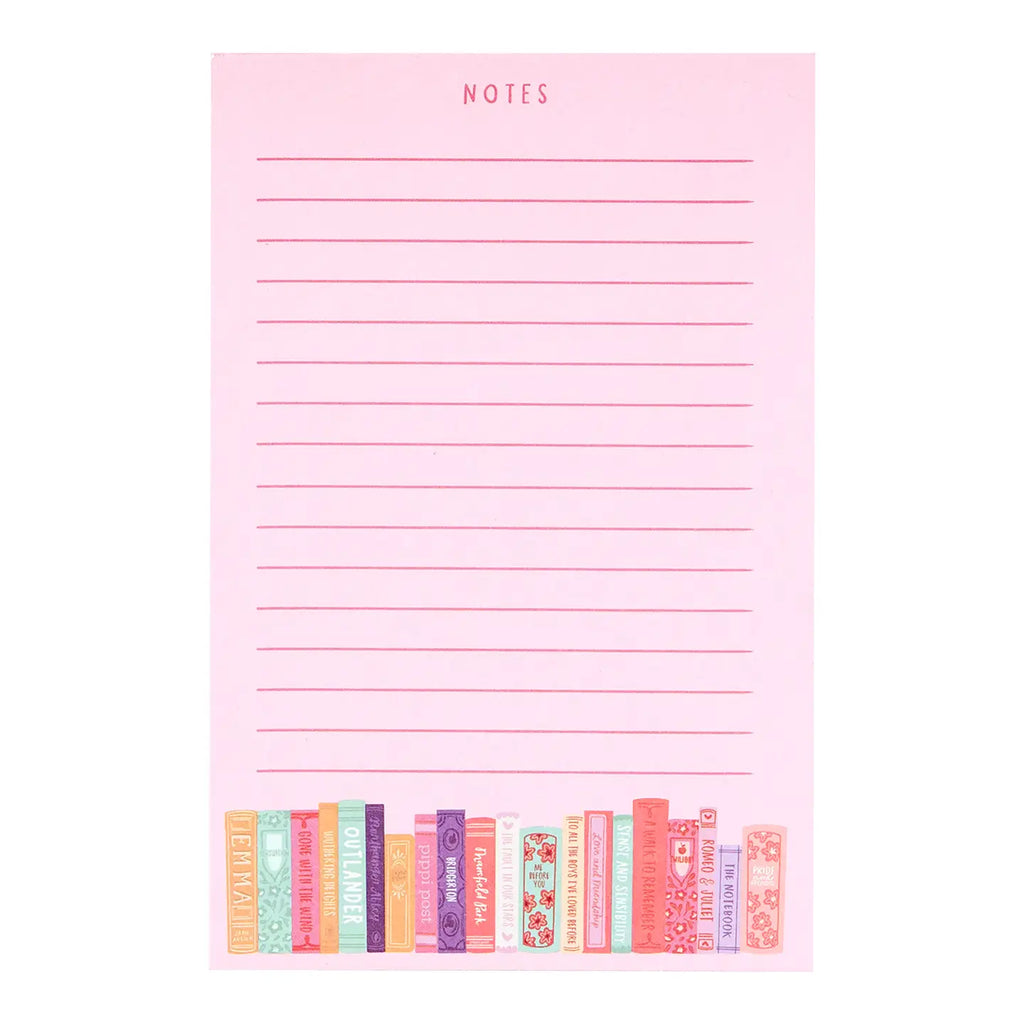 Romance Novels Bookshelf Notepad