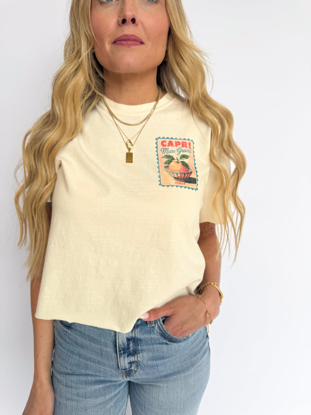 Zia Capri Vintage Graphic Cropped Tee