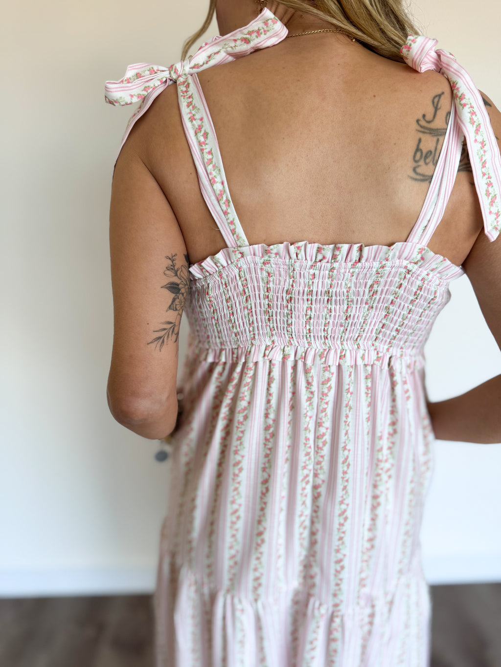 Sinclair Floral Maxi Dress in Ivory Pink