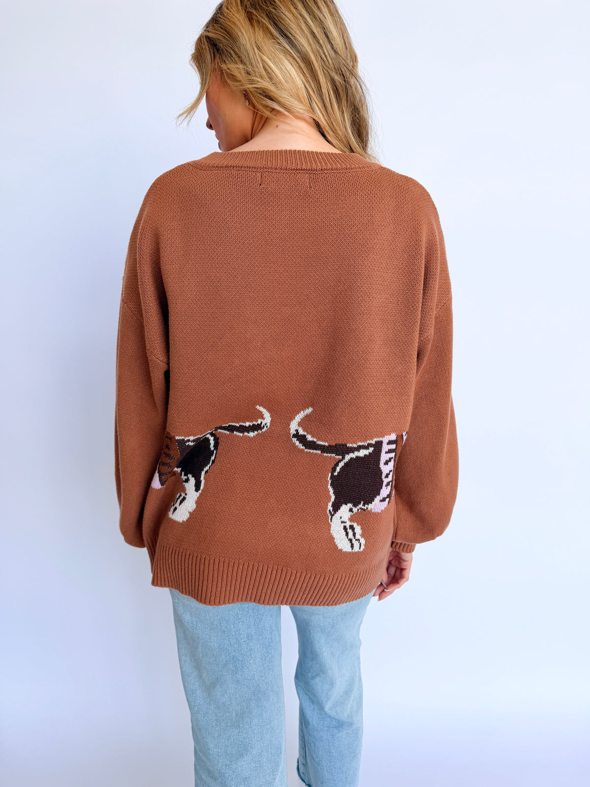 Kylie Knit Dog Sweater in Burnt Orange