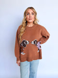 Kylie Knit Dog Sweater in Burnt Orange