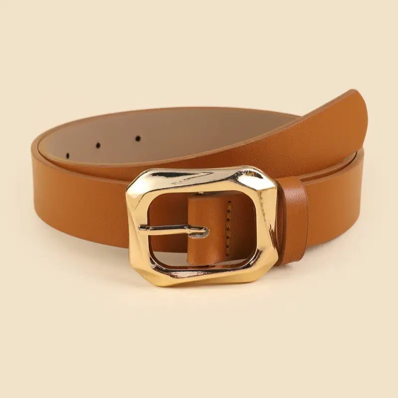 Jude Angled Buckle Belt in Cognac