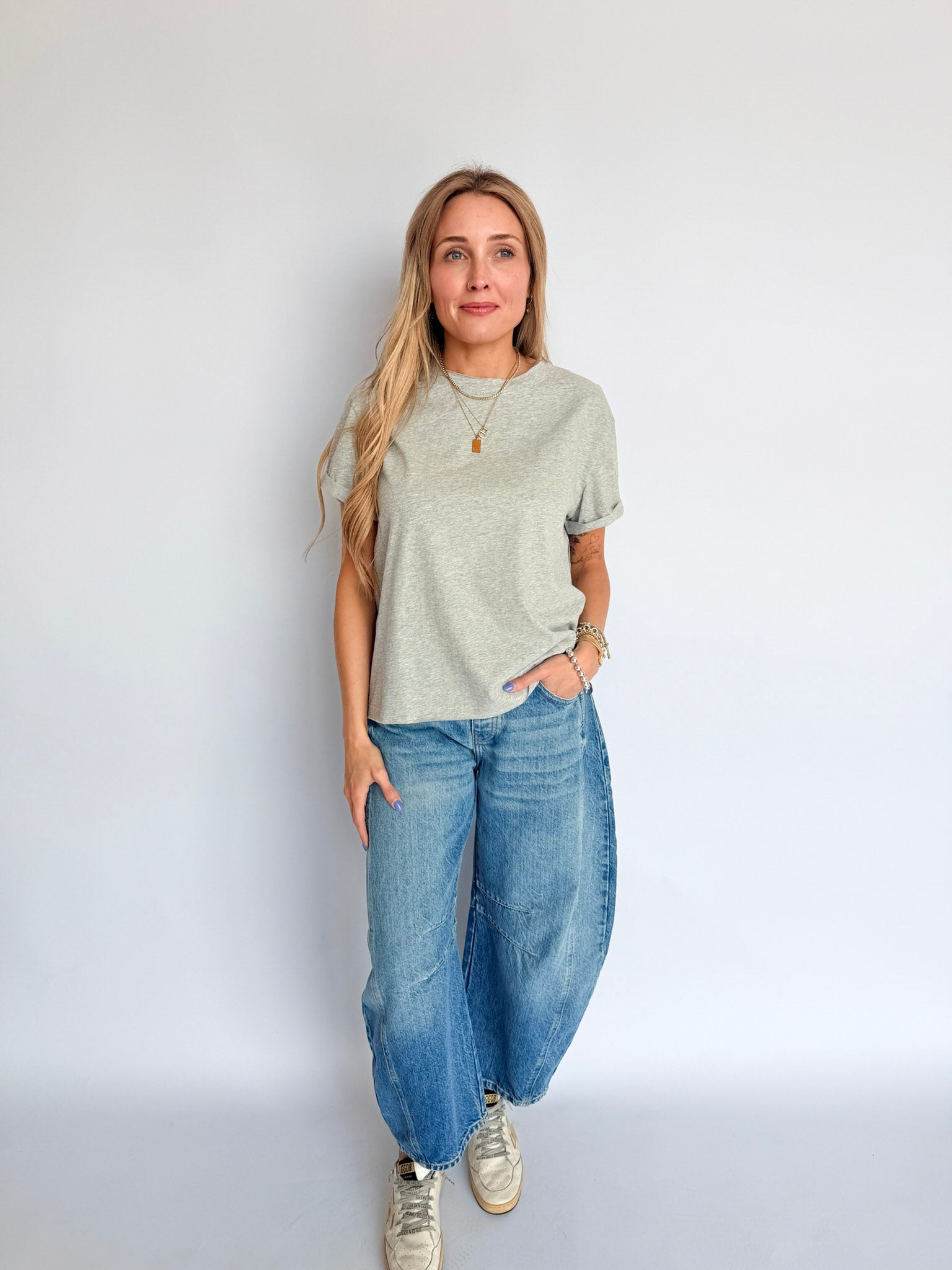 Mali Baby Tee in Heather Grey