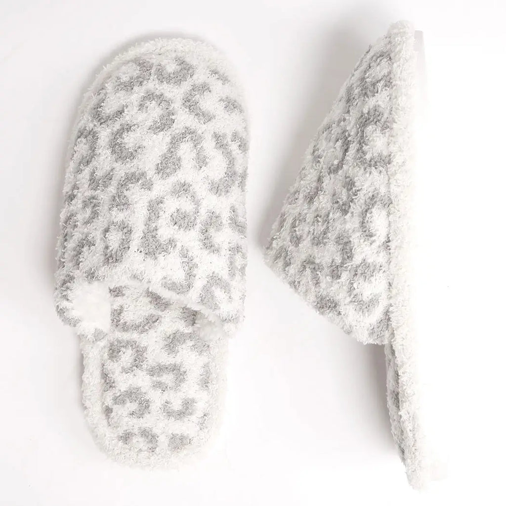 Lunelle Leopard Slippers in Grey