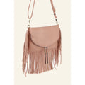 Coralie Envelope Flap Fringe Bag in Blush