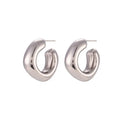 Margot Puffy Square Hoops in Silver