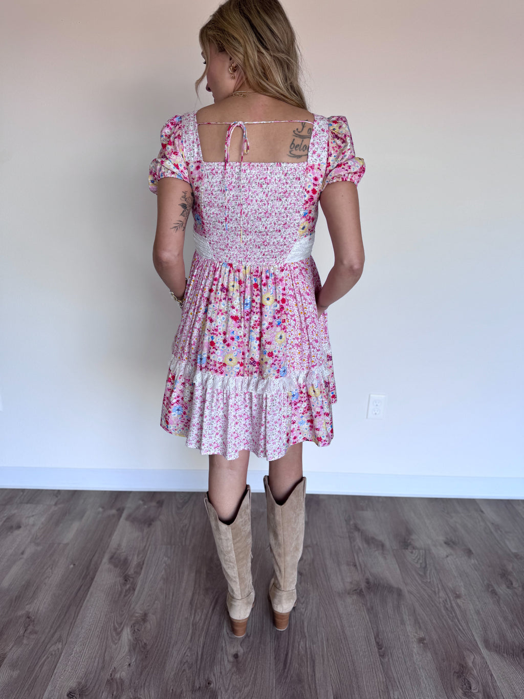 Wrenley Mixed Media Floral Dress