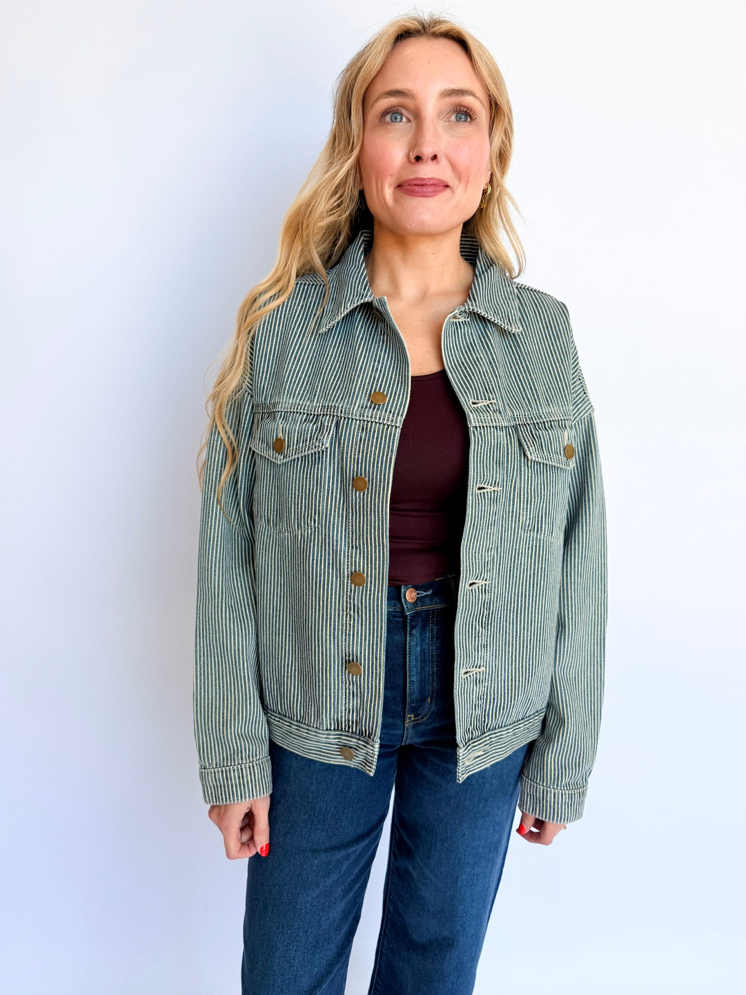Ariella Striped Denim Jacket