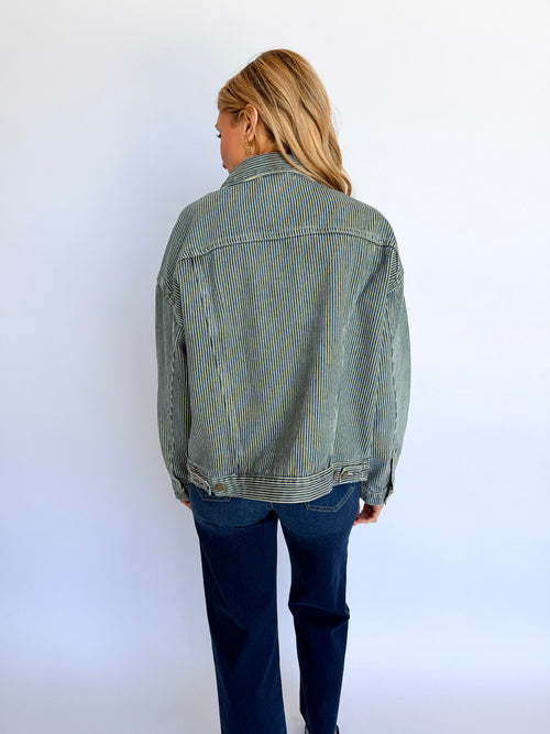 Ariella Striped Denim Jacket
