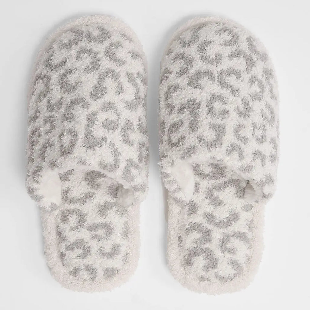 Lunelle Leopard Slippers in Grey