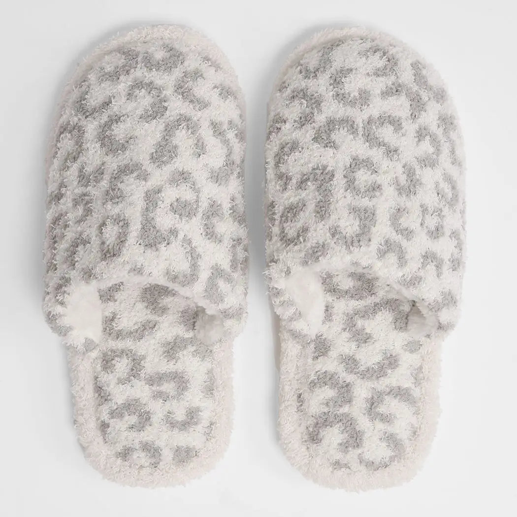 Lunelle Leopard Slippers in Grey