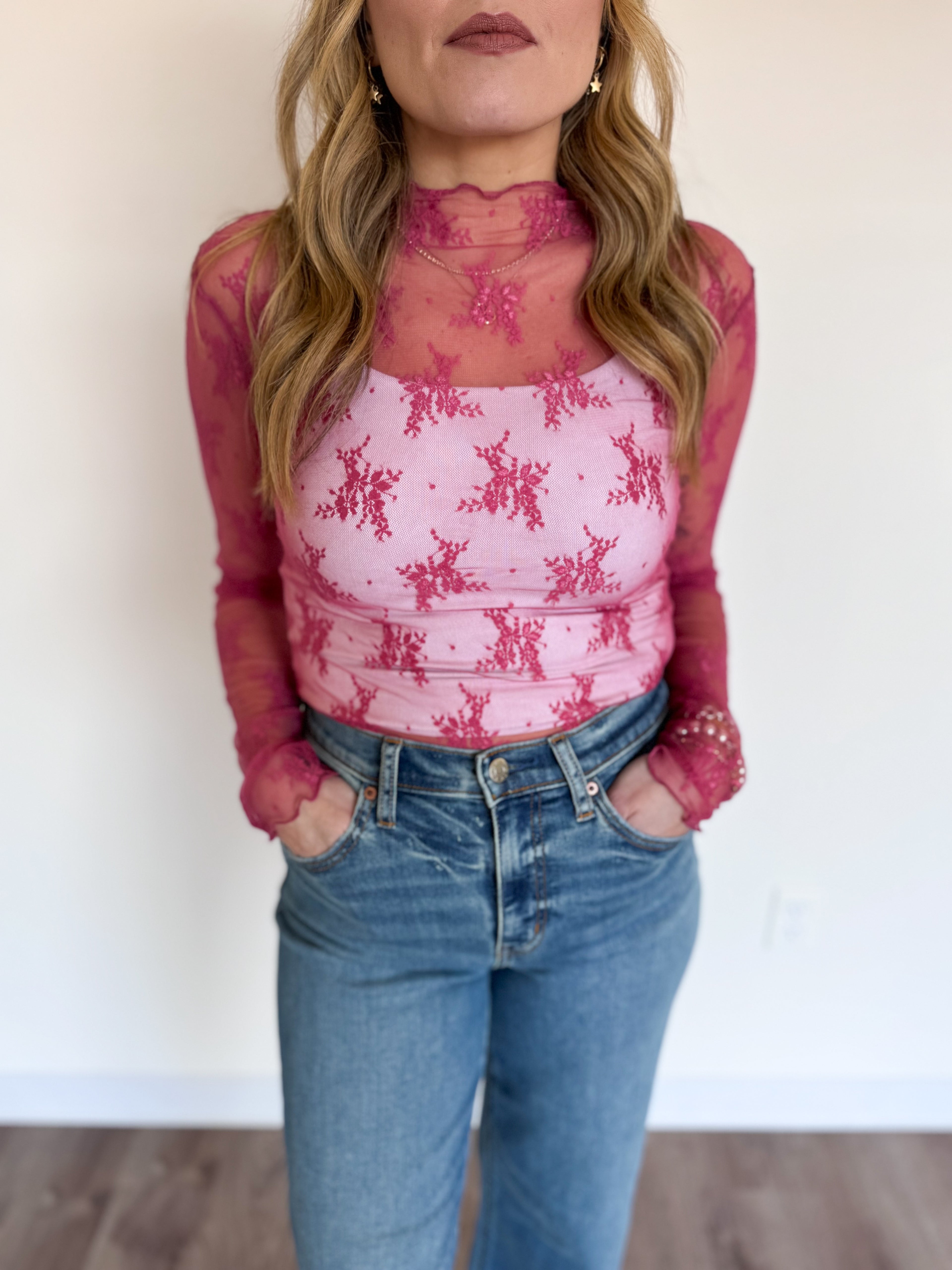 Tipper Lace Top in Rose
