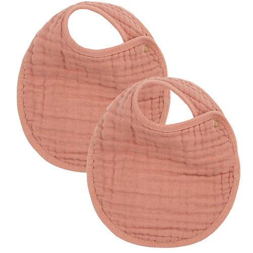 Cloud Muslin Bib 2 Pack - Rose