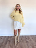 Noa Eyelet Ruffle Skirt in White