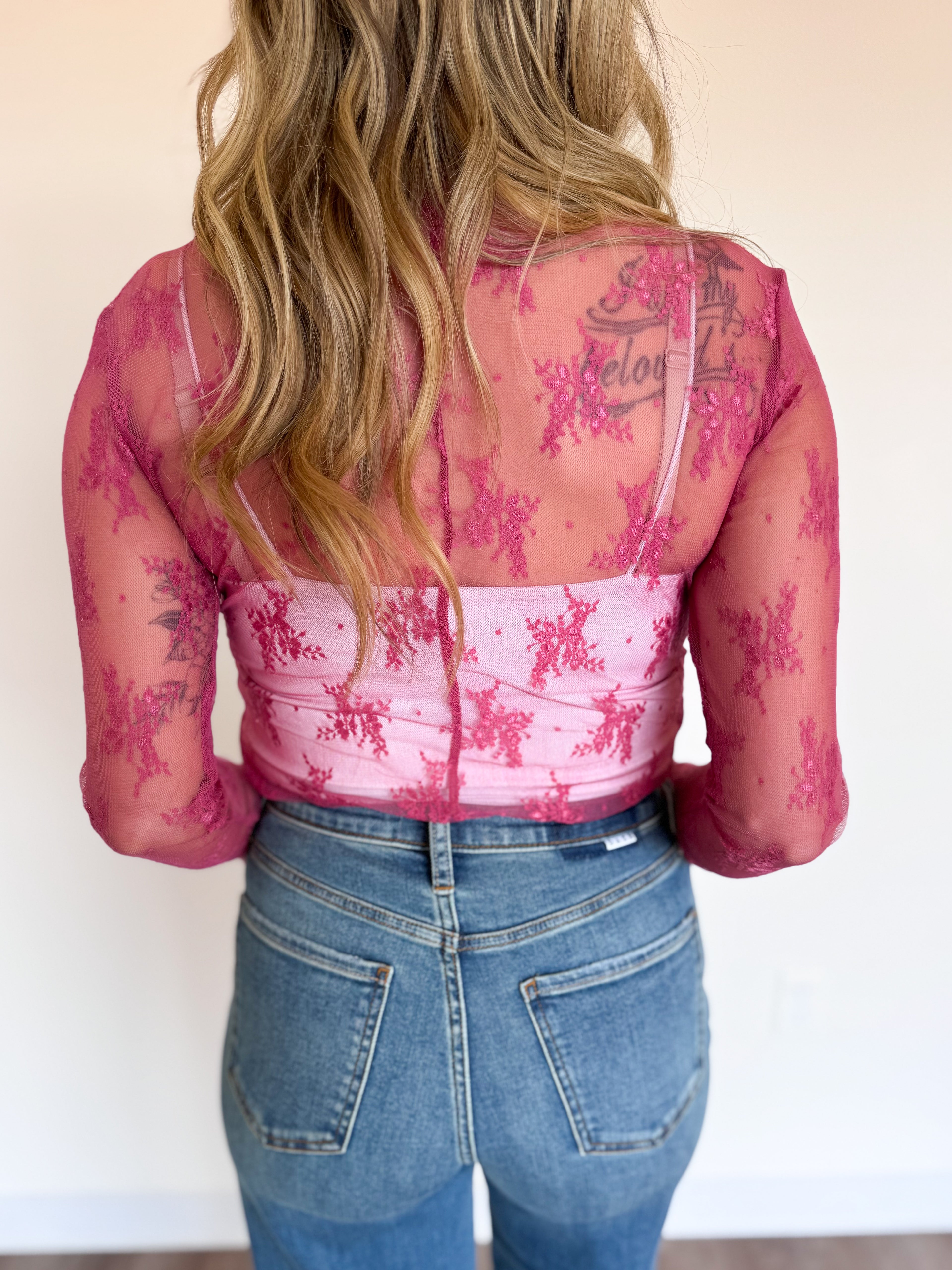 Tipper Lace Top in Rose