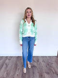 Maribel Plaid Checkered Cardigan in Pistachio