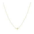 Sahira Elsa Side Cross Necklace in White