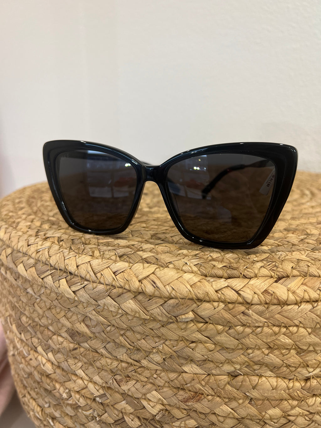 Diff Becky II Sunglasses in Black + Dark Smoke