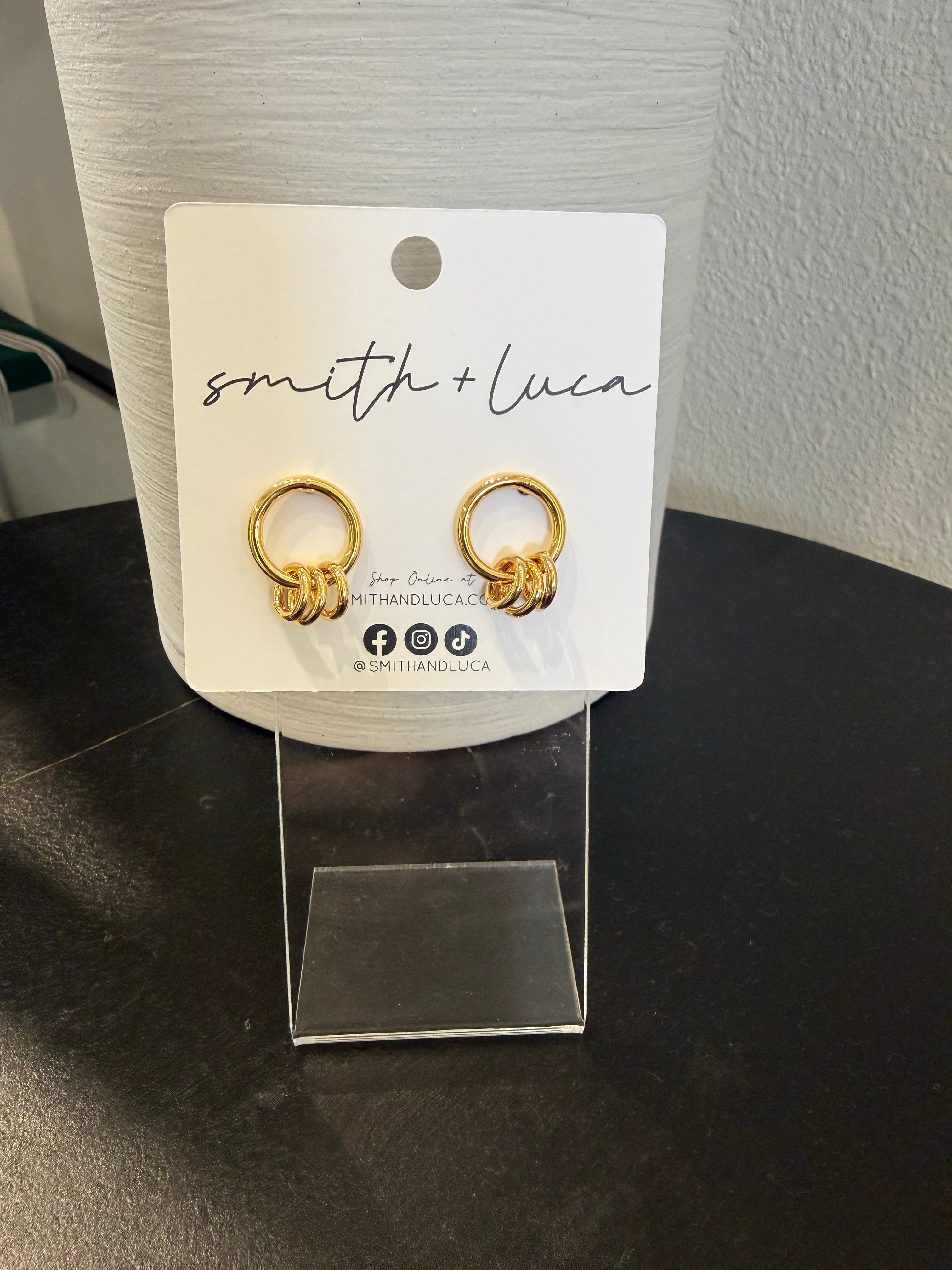 Abby Triple Hoop Earrings in Gold