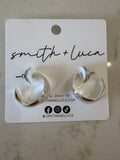 Janet Double Layered Silver Hoops