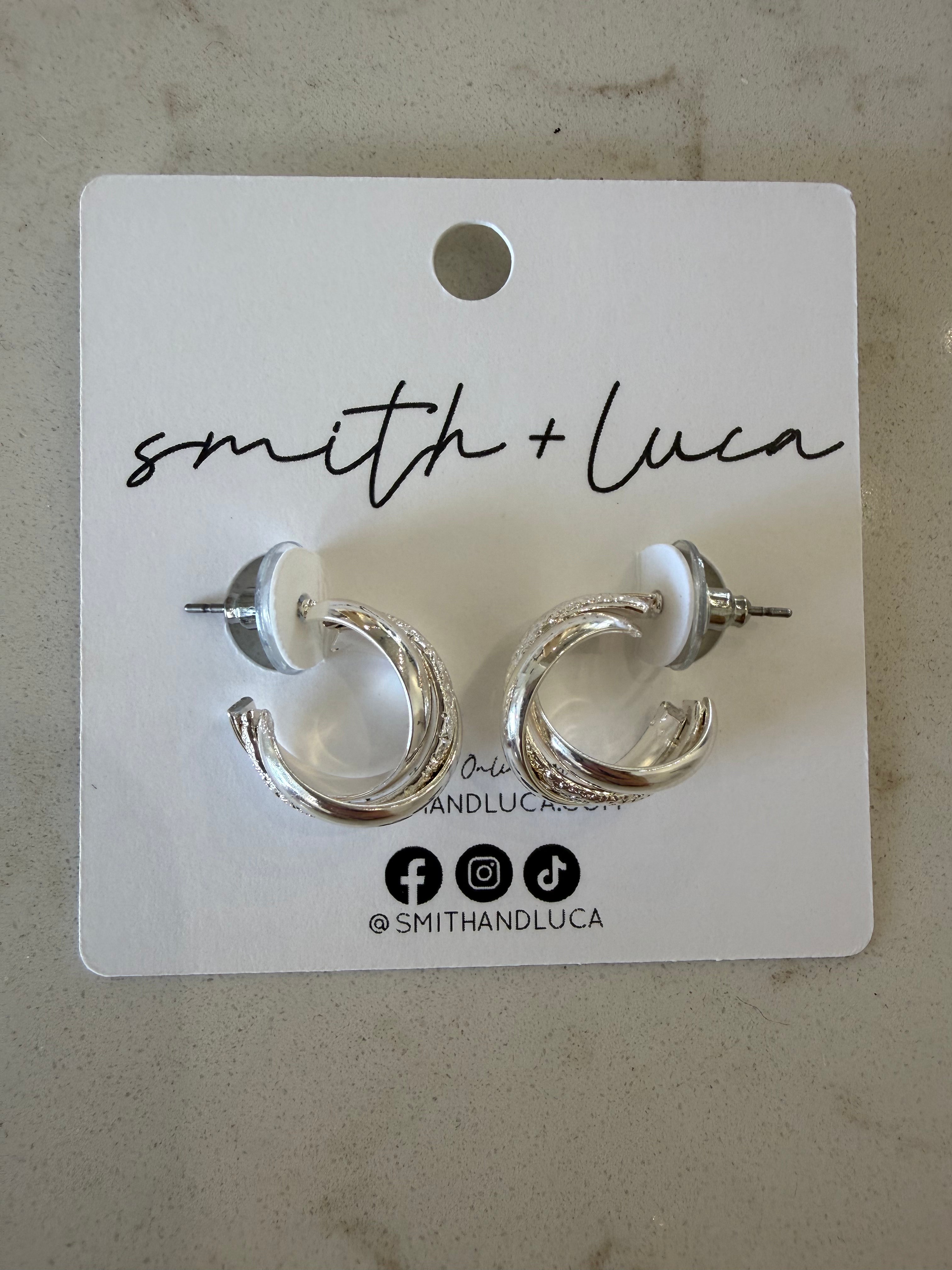 Elaine Triple Layered Silver Hoops