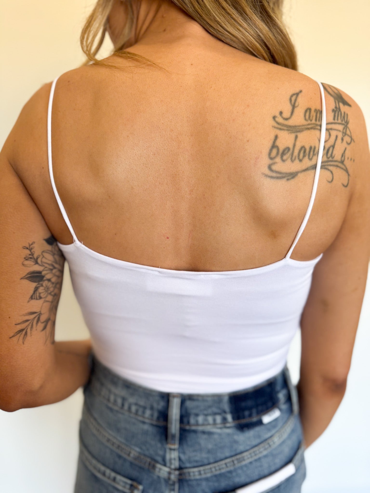 Lainey Crop Spaghetti Tank in White