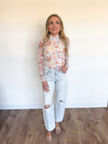 Jamila LS Floral Mesh Top