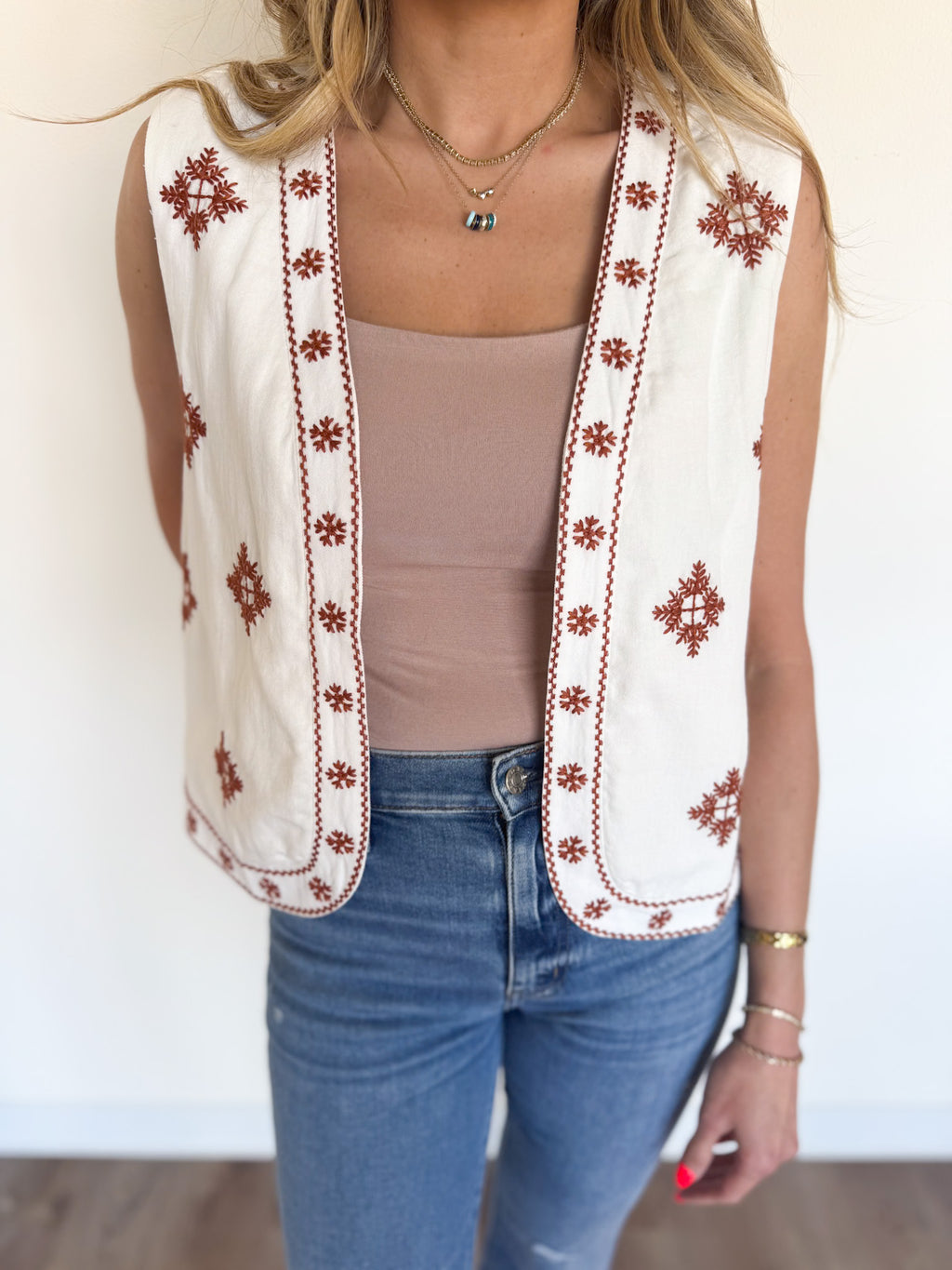 Kyleigh Embroidered Vest