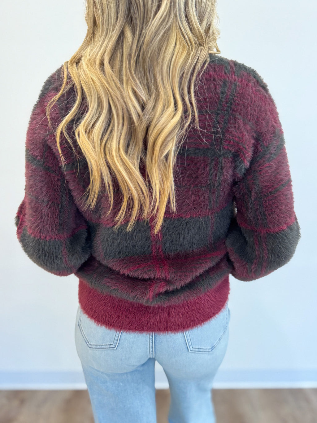 Liora V-Neck Plaid Sweater
