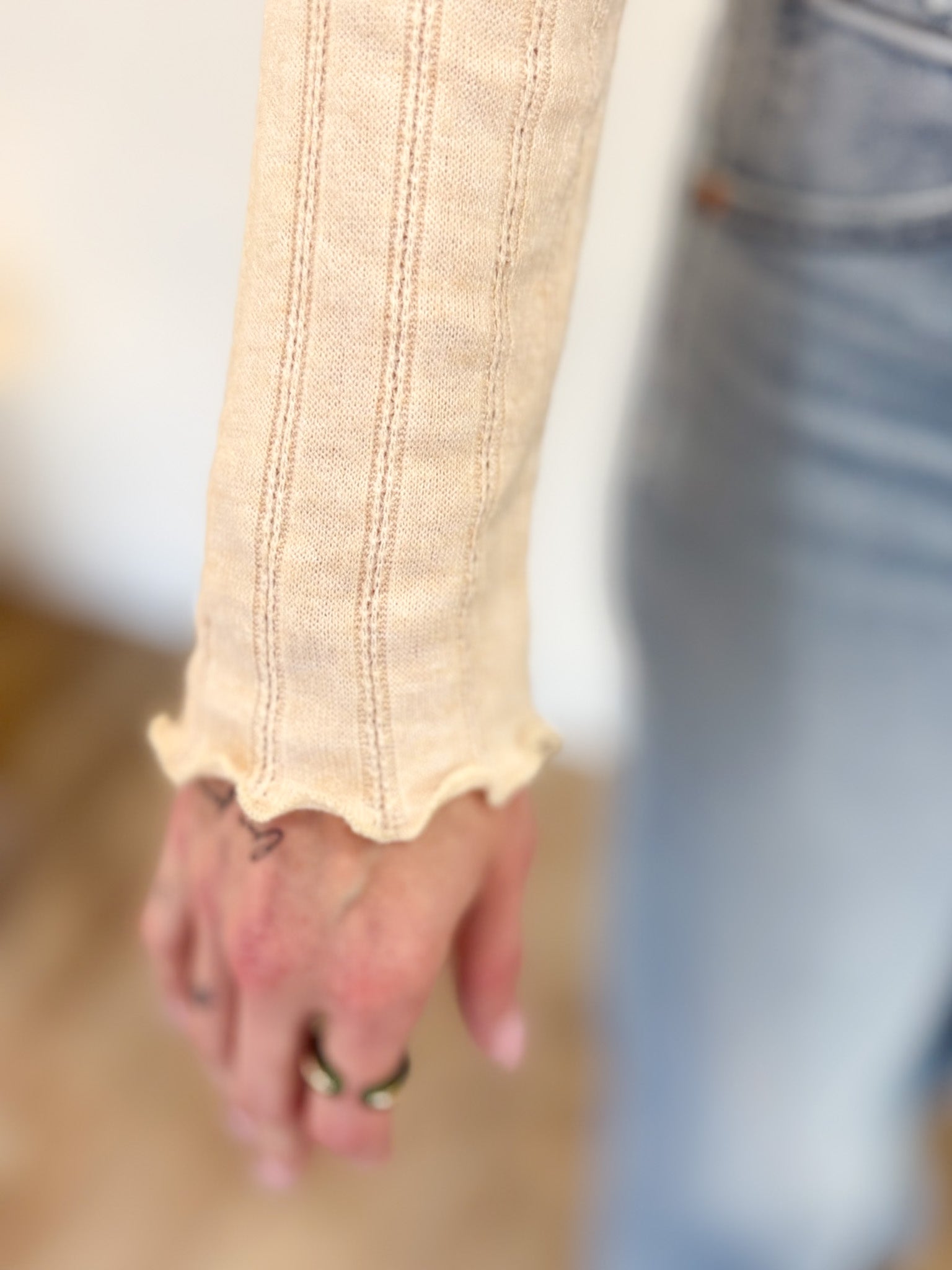 Violetta LS Bodysuit in Cream