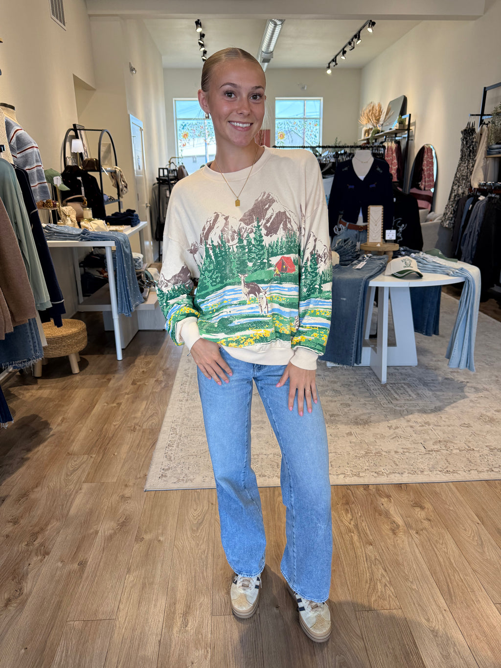 Kinsley Campsite Oversized Crewneck Sweatshirt