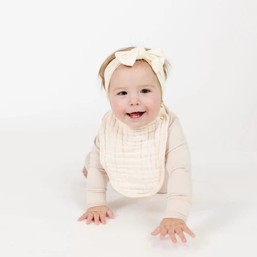 Cloud Muslin Bib 2 Pack - Cream