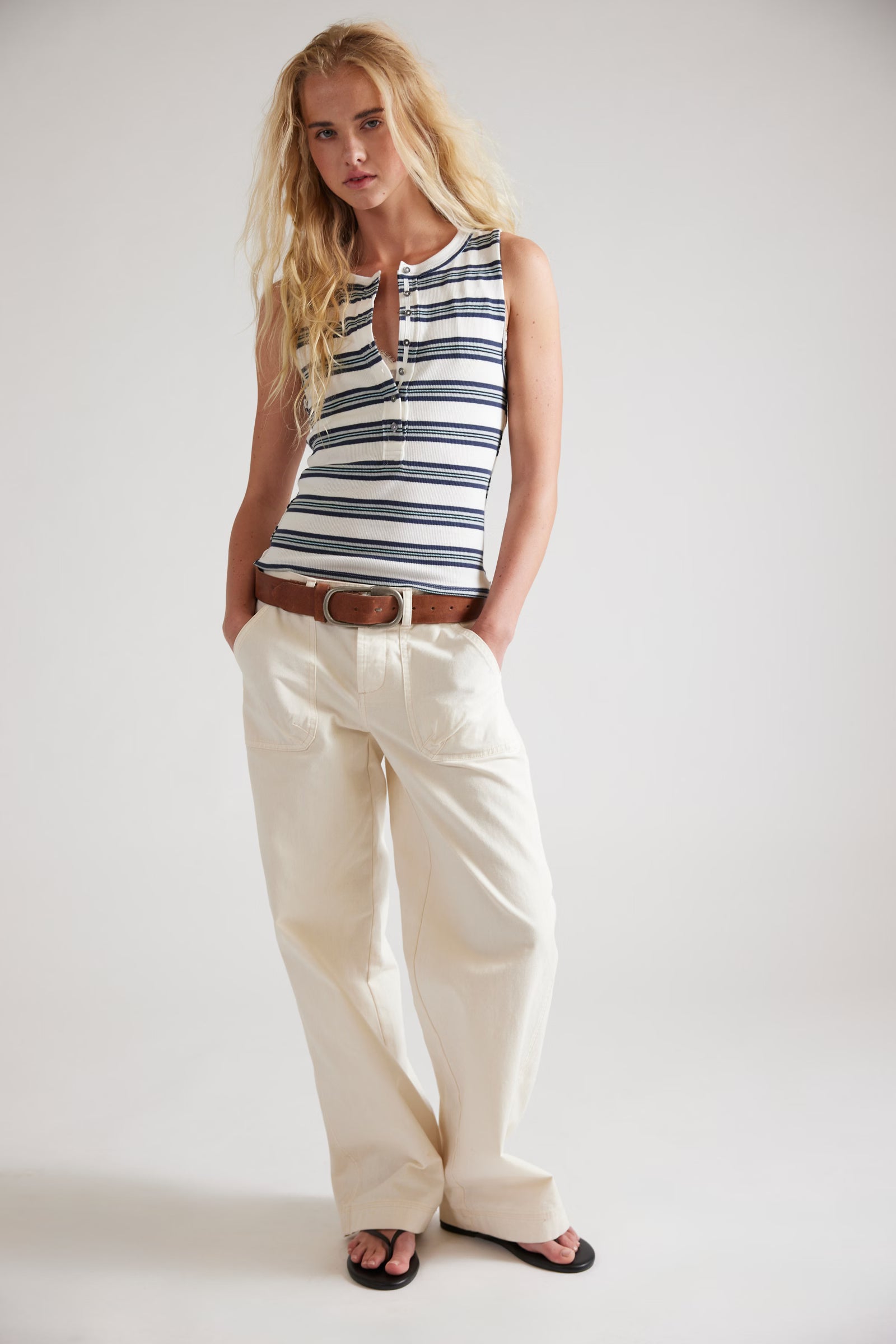 Jamie Henley Striped Tank in White Combo