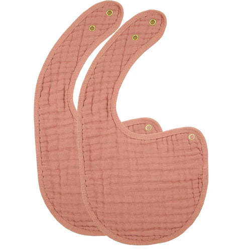 Cloud Muslin Bib 2 Pack - Rose